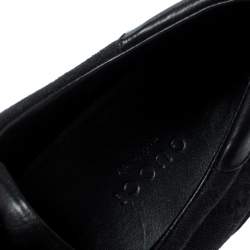 Pre Owned Gucci Black GG Canvas And Leather Sneakers Size 39