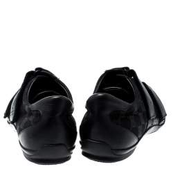 Pre Owned Gucci Black GG Canvas And Leather Sneakers Size 39
