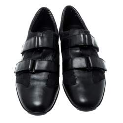 Pre Owned Gucci Black GG Canvas And Leather Sneakers Size 39