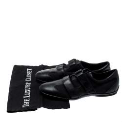 Pre Owned Gucci Black GG Canvas And Leather Sneakers Size 39