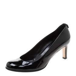 Pre Owned Gucci Black Patent Leather Pumps Size 37