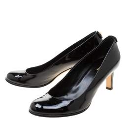 Pre Owned Gucci Black Patent Leather Pumps Size 37