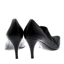 Gucci Black Leather Pointed Toe Loafer Pumps Size 38
