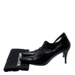 Gucci Black Leather Pointed Toe Loafer Pumps Size 38
