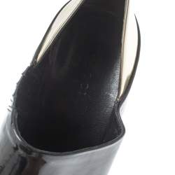 Pre Owned Gucci Black Patent Leather Peep Toe Booties Size 38