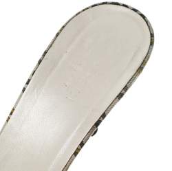 Pre Owned Gucci Brown Python Leather GG Strappy Sandals Size 38