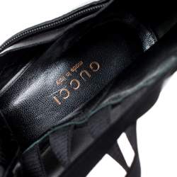 Pre Owned Gucci Black Leather Cut Out Ankle Booties Size 41