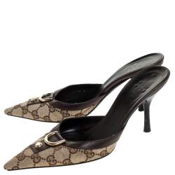 Pre Owned صندل غوتشي سليب أون GG كانفاس ديامنت بيج مقاس 36