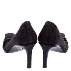 مملوكة مسبقًا Gucci Dark Brown GG Canvas Square Toe Pumps Size 38