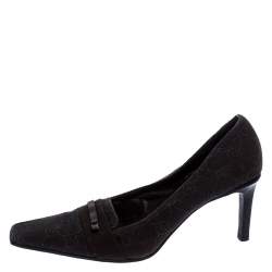 مملوكة مسبقًا Gucci Dark Brown GG Canvas Square Toe Pumps Size 38