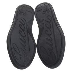 مملوكة مسبقًا Gucci Black Leather Low Top Lace Up Sneakers Size 38