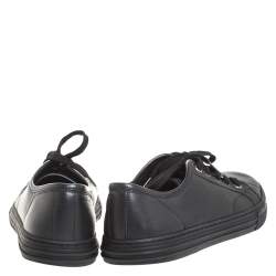 مملوكة مسبقًا Gucci Black Leather Low Top Lace Up Sneakers Size 38