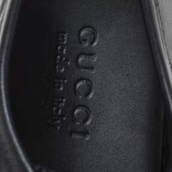مملوكة مسبقًا Gucci Black Leather Low Top Lace Up Sneakers Size 38