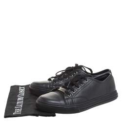 مملوكة مسبقًا Gucci Black Leather Low Top Lace Up Sneakers Size 38