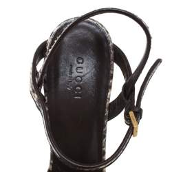 مملوكة مسبقًا Gucci Multicolor Python And Leather Trim Danielle Platform Ankle Strap Sandals Size 38