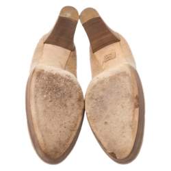 Pre Owned Gucci Beige Guccissima Leather Round Toe Platform Pumps Size 40.5