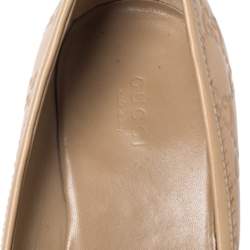 Pre Owned Gucci Beige Guccissima Leather Round Toe Platform Pumps Size 40.5