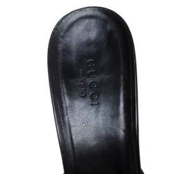 Gucci Black GG Canvas Pointed Toe Mules Size 39.5