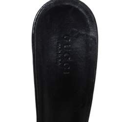 Pre Owned Gucci Black Patent Leather Hysteria Slide Sandals Size 38