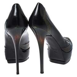 Gucci Black/Iridescent Patent Leather Platform Pumps Size 39.5