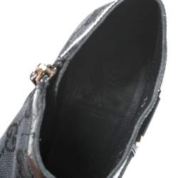 Pre Owned Gucci Black GG Canvas Pointed Toe Ankle Booties Size 36