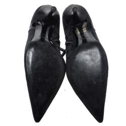 Pre Owned Gucci Black GG Canvas Pointed Toe Ankle Booties Size 36