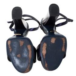 مملوكة مسبقًا صندل غوتشي سير كاحل مقدمة مفتوحة هورسبيت كلاودي جلد عنابي ميتالك مقاس 40 