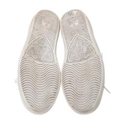 Gucci White Leather Ace Web Embellished Low Top Sneakers Size 37