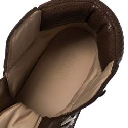 Gucci Brown GG Canvas, Leather and Suede Journey Hiker Boots Size 41.5