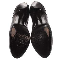 Pre Owned Gucci Black Leather 'Hysteria' Ankle Booties Size 41