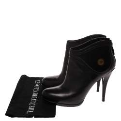 Pre Owned Gucci Black Leather 'Hysteria' Ankle Booties Size 41