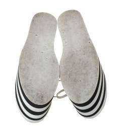 Pre Owned Gucci Black Leather Peggy Web Detail Platform Sneakers Size 38