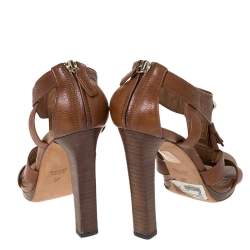 مملوكة مسبقًا صندل غوتشي ماركيش جلد بني بشراشي مقاس 37