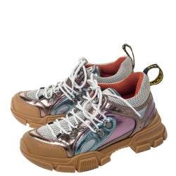 Gucci Multicolor Leather and Mesh Flashtrek Low-Top Sneakers Size 38.5