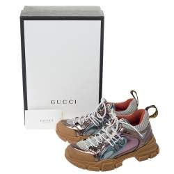 Gucci Multicolor Leather and Mesh Flashtrek Low-Top Sneakers Size 38.5