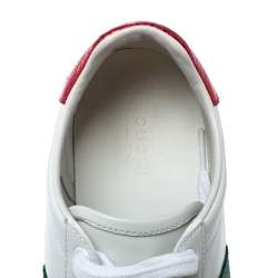 Pre Owned Gucci White Leather Ace Web Detail Low Top Sneakers Size 37.5 