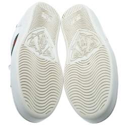 Pre Owned Gucci White Leather Ace Web Detail Low Top Sneakers Size 37.5 