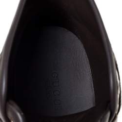 مملوكة مسبقًا حذاء رياضي غوتشي "كاليفورنيا" بطراز مرتفع من أعلى حواف جلد و كانفاس مقوى جي جي بني و بيج مقاس 36