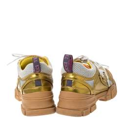 Gucci Multicolor Leather And Mesh Flashtrek Reflective Low Top Sneakers Size 38.5
