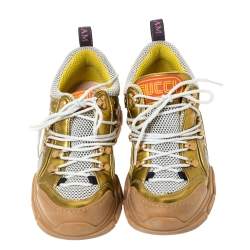 Gucci Multicolor Leather And Mesh Flashtrek Reflective Low Top Sneakers Size 38.5