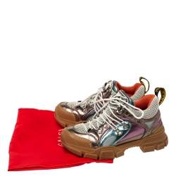 Gucci Multicolor Leather and Mesh Flashtrek Low-Top Sneakers Size 36
