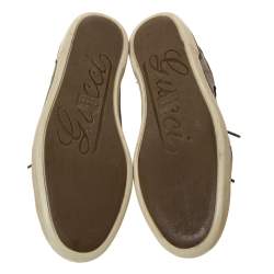 Gucci Brown GG Supreme Canvas And Leather Barcelona Low Top Sneakers Size 39