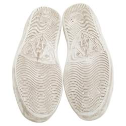 Gucci White Leather Embroidered Bee Ace Low-Top Sneakers Size 39
