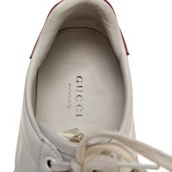 Gucci White Leather Web Detail New Ace Faux Pearl Embellished Low Top Sneakers Size 36.5