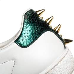 Gucci White Leather Web Detail New Ace Faux Pearl Embellished Low Top Sneakers Size 36.5