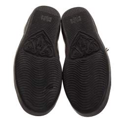 Gucci Black Leather Ace Web Bee Low Top Lace Up Sneakers Size 40
