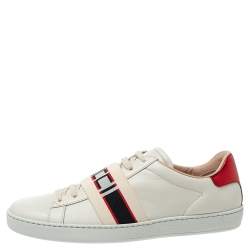 مملوكة مسبقًا حذاء رياضي غوتشي "آيس" طراز منخفض من أعلى جلد أبيض اللون مقاس 39.5