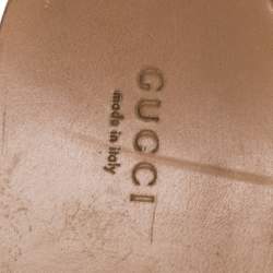 مملوكة مسبقًا Gucci Red Fringe Leather Horsebit Slide Sandals Size 38