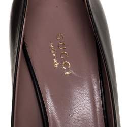 Gucci Black Leather Coline Studded Pointed Pumps Size 38