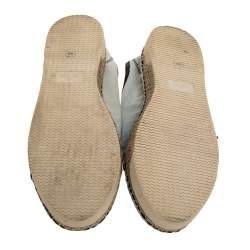 Pre Owned Gucci White/Blue Denim Fabric Eivissa Espadrille Sneakers Size 38